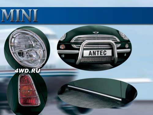 Rover Mini Cooper / BMW Cooper - Кенгурятник Bully 60 мм , нержавейка, полированная без поперечной трубы