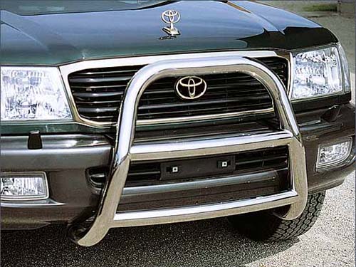 Toyota Land Cruiser J100/Lexus LX470 - Передняя защита Bully 70 Нержавейка, полированная